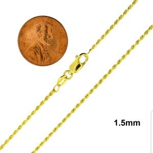 14K gold over sterling 16" 1.5mm roap chain